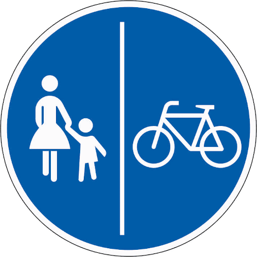 VZ 241-31: Getrennter Rad- und Gehweg - Radweg rechts