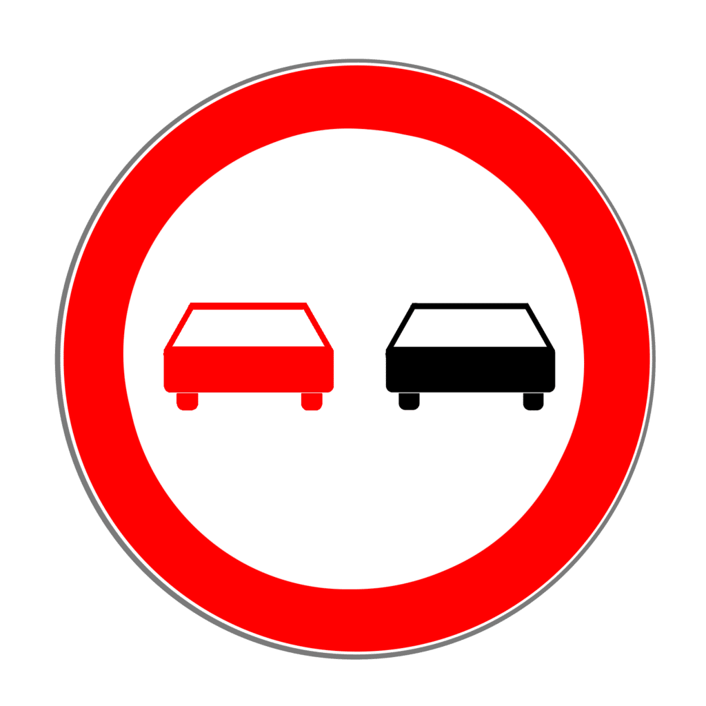 VZ 276 „Überholverbot für Kraftfahrzeuge aller Art”