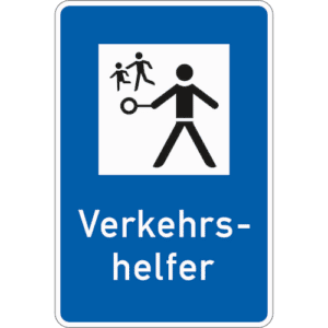 Verkehrszeichen 356: Verkehrshelfer - Hier sollten Sie mit Schülerlotsen und Schulkindern rechnen.