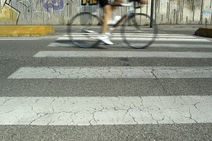 Auch für das Fahrrad gilt: Eine angepasste Geschwindigkeit ist einzuhalten!