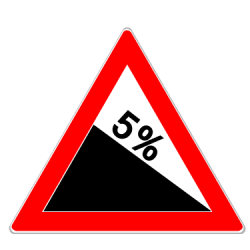 Verkehrszeichen 108 (Gefälle ausgewiesen als Schild)