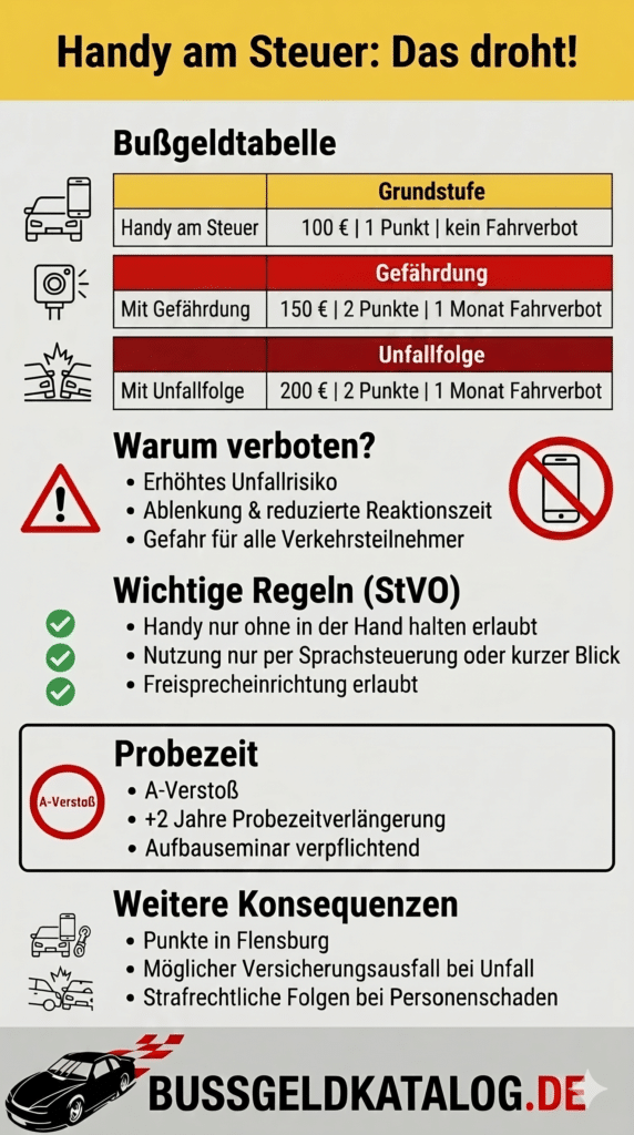 Grafik: Das droht bei Handy am Steuer!