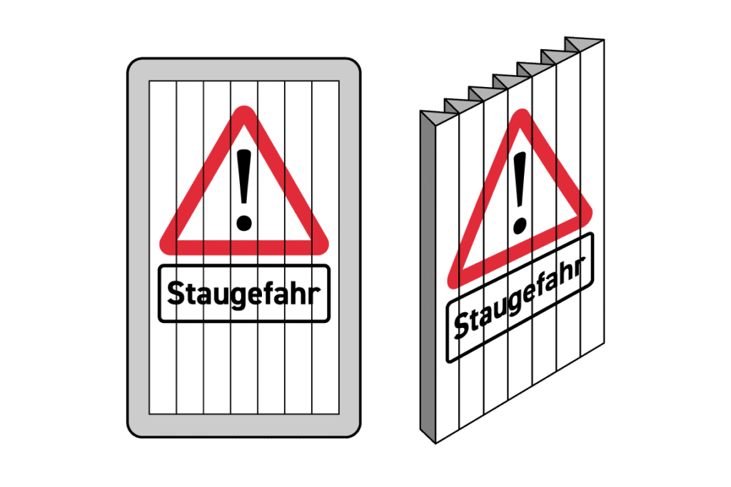 Grafik: So sieht die Prismentechnik bei Wechselverkehrszeichen aus.