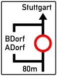 Zeichen 458: Vorwegweiser (Planskizze)